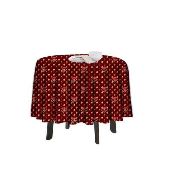 eloria Floral Printed Round Table Cloth Resistant Washable Decorative Table Cover for Dining Table