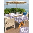 thumbnail image 4 of Outdoor Tablecloth with Umbrella Hole & Zipper, Purple Coastal Starfish Rectangle Tablecloth 60x102 Inch, Summer Coral Shell Nautical Beach Patio Table Cover Waterproof Table Cloth for Picnic/Party, 4 of 7