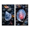 thumbnail image 2 of Designart "Dappled Depths Grey Clam painting" Clam Wall Art Set Of 2 - Grey Animals Canvas Set For Living Room Decor, 2 of 7
