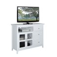thumbnail image 3 of Highlander Meuble de Télévision à Tiroirs avec Armoires de Rangement et Étagères en Bois Blanc, 3 of 10