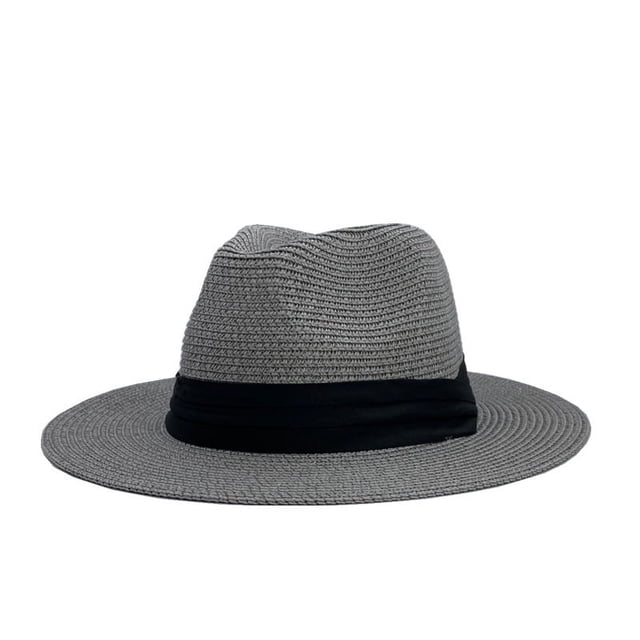 Sombrero de paja panamá, sombrero para hombres y mujeres de Europa y Estados Unidos, sombrilla de verano, sombrero para el sol con ala de playa