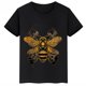 thumbnail image 3 of Ropa infantil con estampado de abejas, camisetas negras de manga corta de verano para niños, camisetas de algodón personalizadas para niños y niñas, 3 of 5