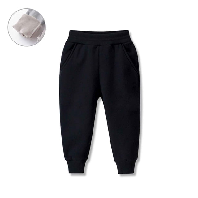 Boys Girls' Casual Solid Color Warm Thickened Long Pants
