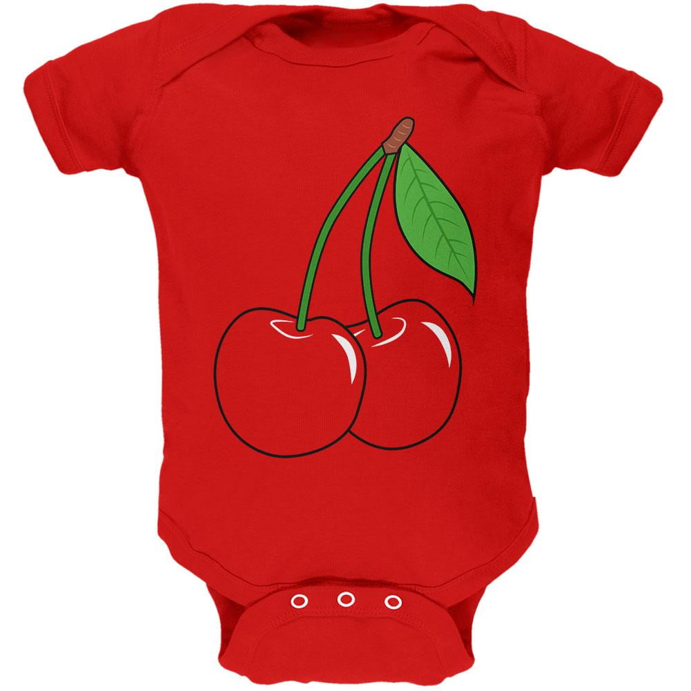 Halloween Fruit Cherry Costume Soft Baby One Piece Red 3 Month