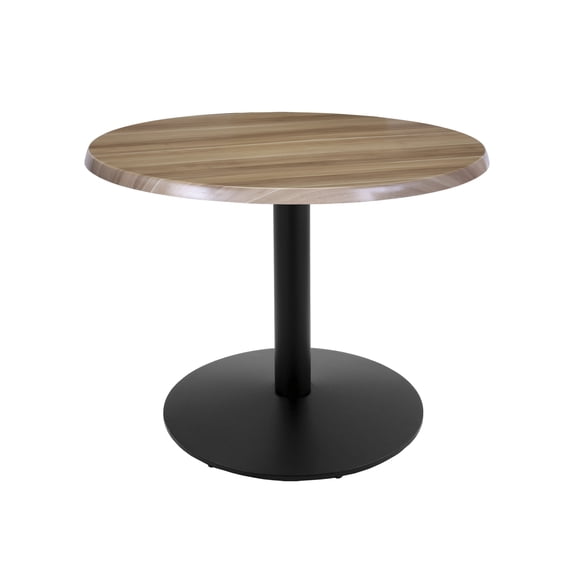 Indoor/Outdoor 30" Tall OD214 Black Table Base with 22" Diameter Foot and 30" Diameter Indoor/Outdoor Natural Top by the Holland Bar Stool Co.