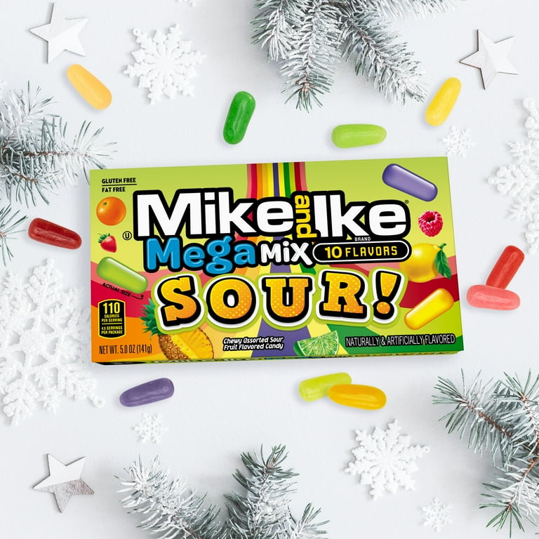 Mike Ike Mega Mix Sour Stand Up Bag, 10 Ounces, 8 per Case, Price/Case