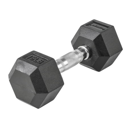 UPC: 0816142018540 | Lifeline Premium Rubber Hex Dumbbell  Single  15 lbs