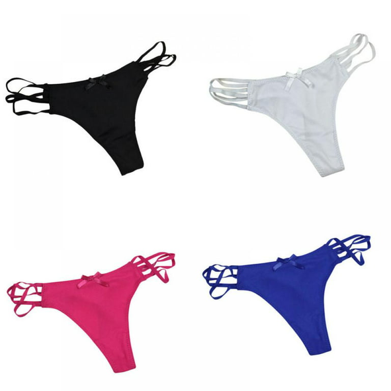 Popvcly 5 Pack G-String Thongs for Women Sexy Lace Low Rise Underwear for  Ladies No Show T-back Tanga Panties