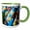 Green/White, variant on 3drose, Usa, Massachusetts, Cape Ann, Rockport, Lobster Buoys, 11oz Two-tone Green Mug