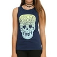 thumbnail image 2 of Disney Women's How Do You Get To Neverland Skull and Tinkerbell Adult Junior's Muscle Tank Top, 2 of 6