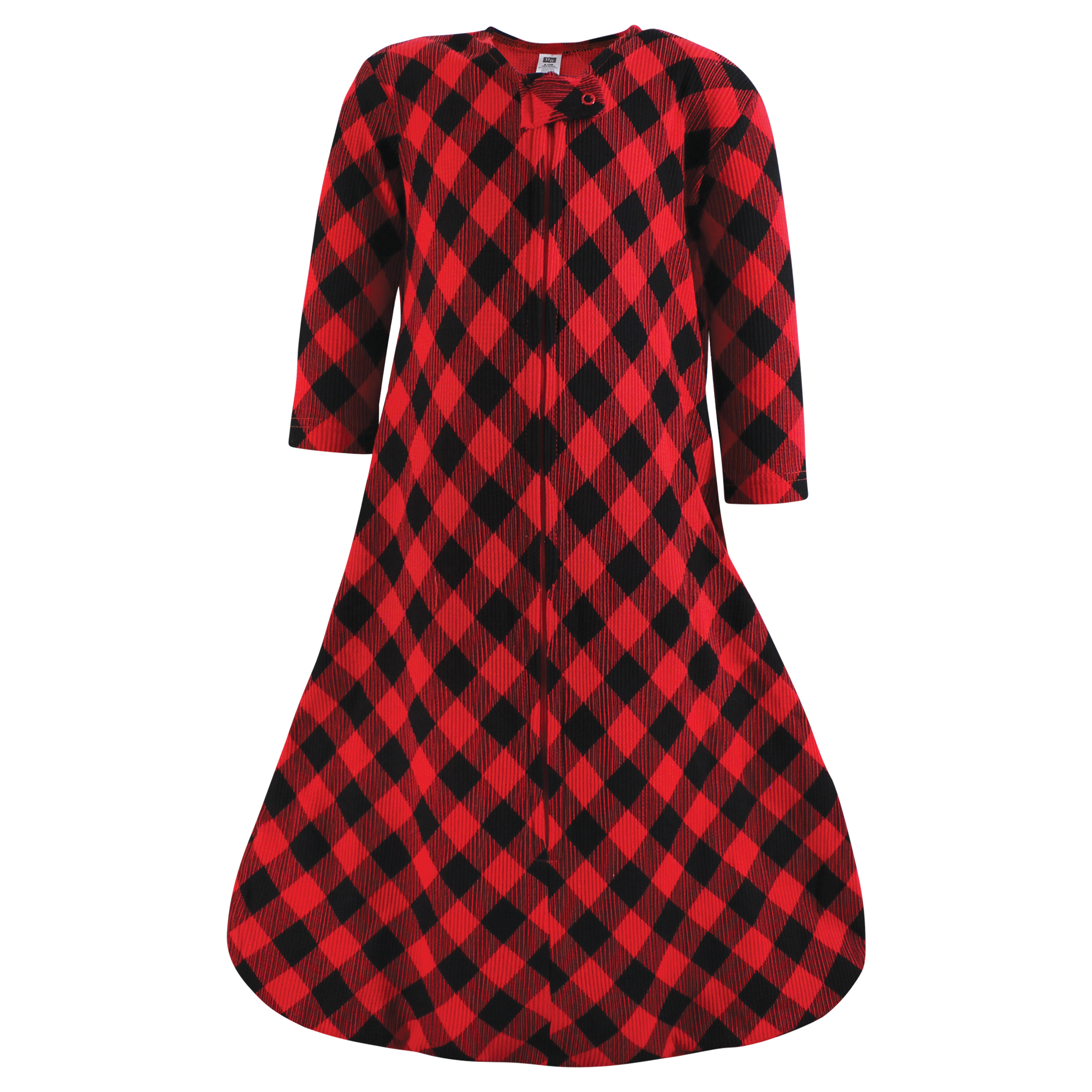 Hudson Baby Infant Girl Thermal Long Sleeve Sleeping Bag 2pk, Buffalo Plaid Leopard, 6-12 Months