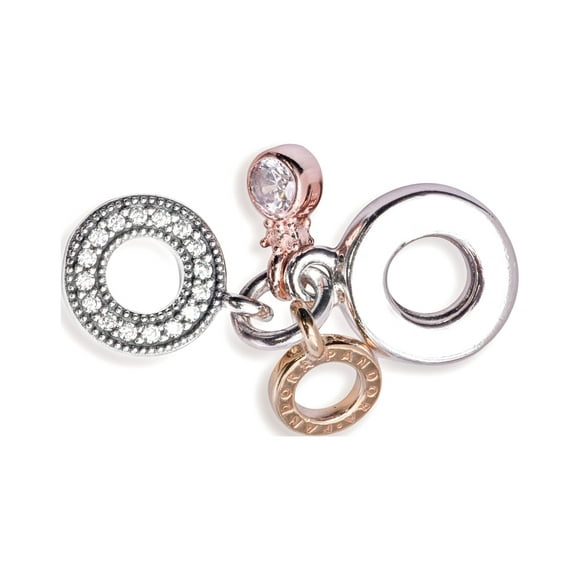 PANDORA Triple Monogram & Logo Dangle Charm