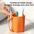 thumbnail image 3 of Lshylf Multicolor Plastic Mouthwash Cup With Toothbrush Slot Handle Mug For Bathroom Family,Orange*3,3.94*3.15 in, 3 of 5