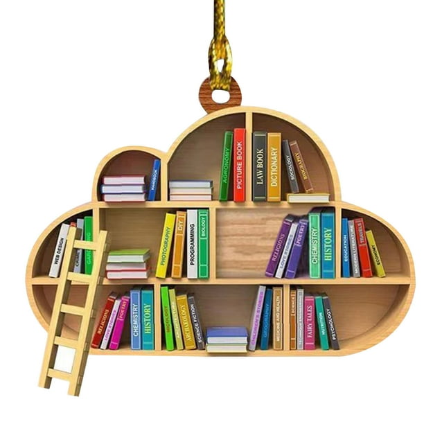 Teissuly Christmas Tree Decoration, Book Lovers Heart Ornament Bookshelf Pendant Teissuly WER202310235215