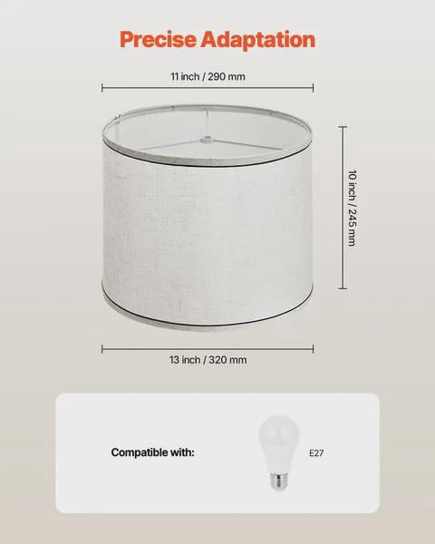 BENGPAOBA-Set of 2 Lamp Shades - Medium 11" Top x 13" Bottom x 10" Height with Spider Fitter - Replacement Shades for Table & Floor Lamps and Pendant Lights - Light Linen with Elegant Black Trim