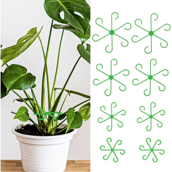 8-Pack Reusable Plastic Plant Support Stakes | Adjustable Climbing Stakes for Indoor & Outdoor Plants | 4-Size Set for Monstera, Pothos & Other Houseplants
