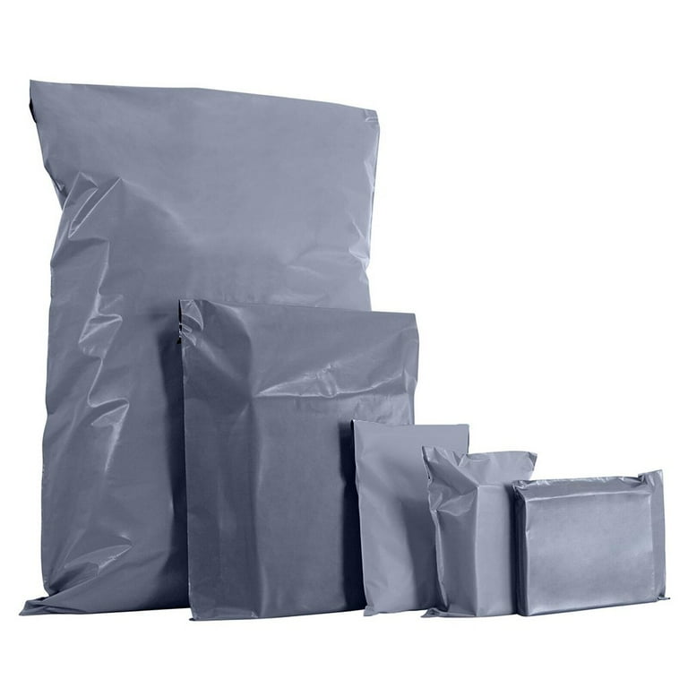 Gray mailing bag mixed size polyethylene self sealing plastic post