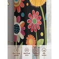 thumbnail image 6 of Spring Boho Sheer Curtains 108 Inches Long 2 Panels Colorful Flower Leaves Dots Plant Painting Light Filtering Semi Sheer Window Curtains Drapes for Bedroom Living Room 52"x108", 6 of 7
