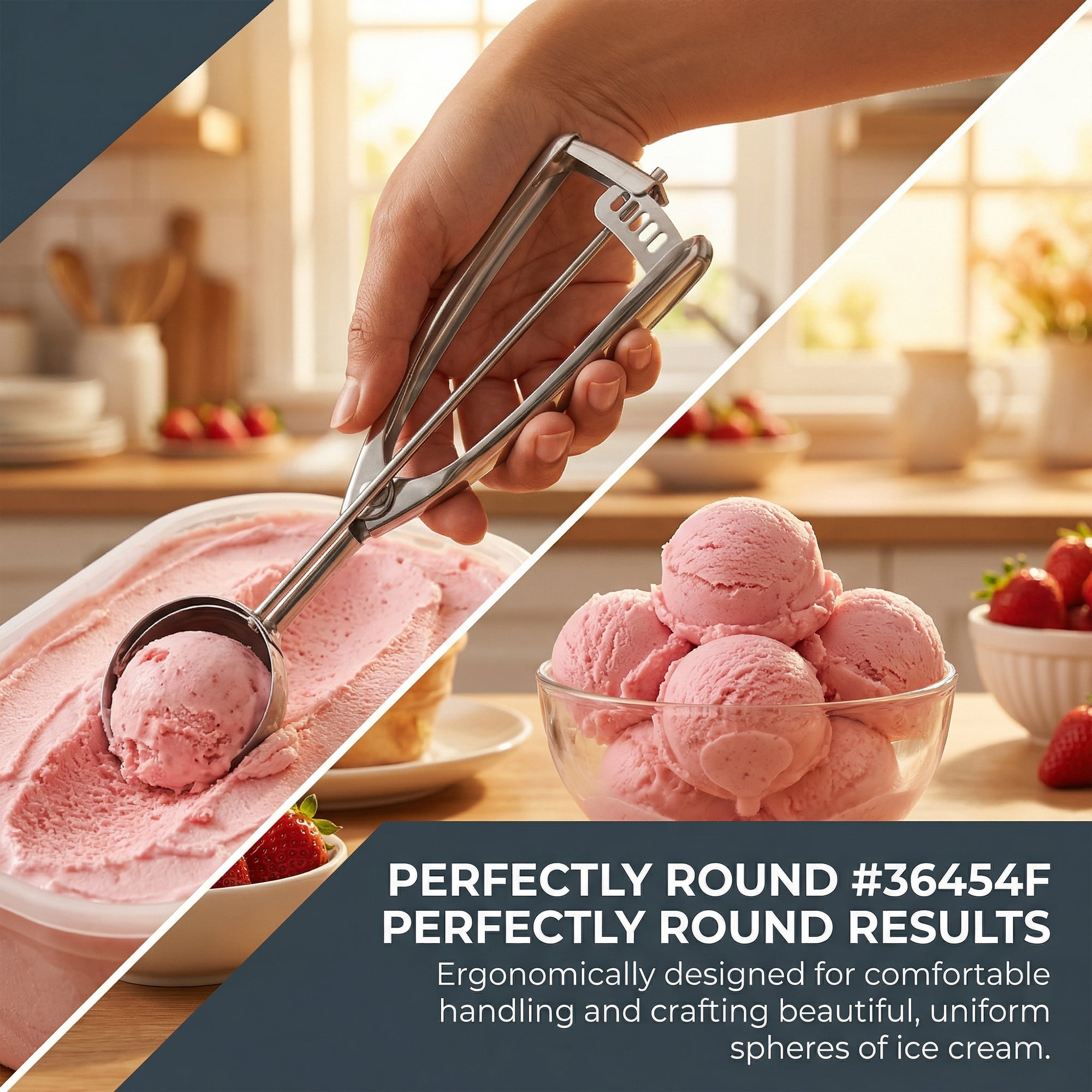 Unique Bargains Easy Clean Tool Stainless Steel Ice Cream Scoop Silver 8.3in