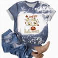 thumbnail image 2 of TOWED22 Womens Pumpkin Spooky Halloween Shirts Tie Dye Cute Short Sleeve Ghost Grapghic Tee Ghost Tops Costumes Fall(Blue,4XL), 2 of 5