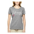 thumbnail image 2 of Wild Bobby Strong Joshua 1:9 Breast Cancer Breast Cancer Awareness Women Graphic Tee, Heather Grey, Medium, 2 of 6