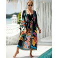thumbnail image 5 of Edolynsa Colourful Printed Kimono Cardigan Plus Size Bikini Cover Up Summer Outfit Casual Homewear, 5 of 9