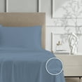 thumbnail image 3 of Color Sense Ensemble de Draps 4 Pcs 100 % Percale de Coton, Frais et Net, Bleu Très Grand Size, 3 of 5