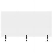 Offex 30x60" Contemporary Aluminum Sneeze Guard Desk Divider in Clear