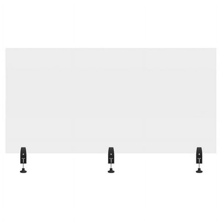 Offex 30x60" Contemporary Aluminum Sneeze Guard Desk Divider in Clear