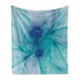 thumbnail image 1 of Spires Soft Flannel Fleece Throw Blanket, Modern Creative Computer Art Design Psychedelic Style Alternate Shapes Image, Cozy Plush for Indoor and Outdoor Use, 50" x 60", Teal Blue, by Ambesonne, 1 of 6