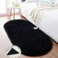 thumbnail image 2 of FUDAKUNA Soft Comfortable Area Rugs Shaggy Oval 39 x 63inch Black Plush Carpet for Bedroom Living Room Nursery, 2 of 7