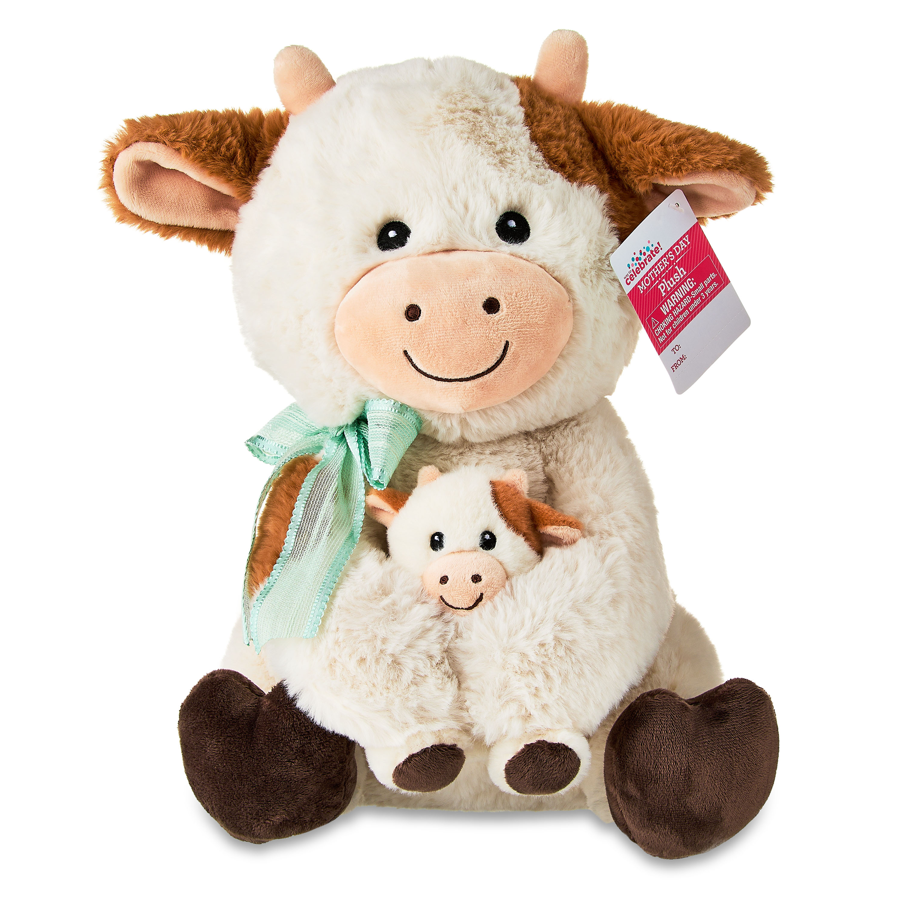 Mother's Day Mommy and Me Cow Plush, 13", by Way To Celebrate,assembled product height 13.5inch, for 3 Year and up - image 2 of 5