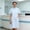 Light Blue, variant on Elegant Ensemble with Long Lab Coat Classic Collar and Button Closure for Seasonal Comfort and Realistic