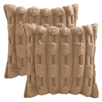 Unique Bargains Pack of 2 Throw Pillow Covers Luxury Soft Plush Cushion Case Brown