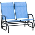 thumbnail image 1 of Outsunny Banc à Bascule d'Extérieur, Balançoire de Jardin pour 2 Personnes, Bleu, 1 of 10