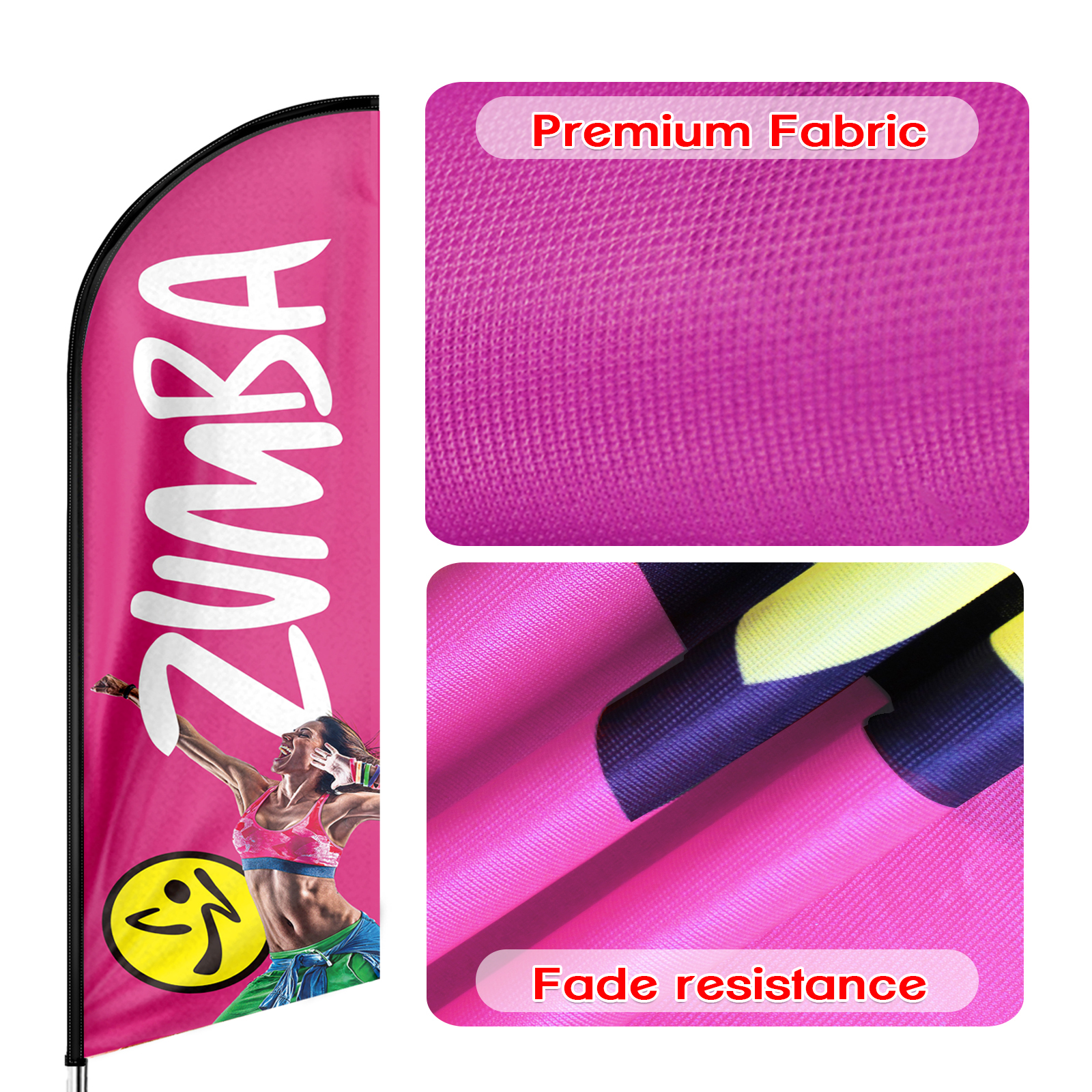 Zumba Sign Feather Flag,8FT Zumba outdoor advertising flag, Zumba Business Sign,Zumba Swooper Flag（FLAG ONLY）