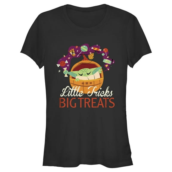 Junior's Star Wars: The Mandalorian Halloween Grogu Big Treats Graphic Tee Black X Large
