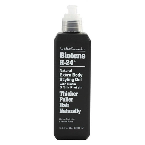 Mill Creek Botanicals - Biotene H-24 Gel Coiffant Naturel Extra pour le Corps avec Biotine et Protéine de Soie - 8,5 fl oz