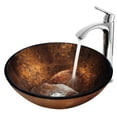 thumbnail image 4 of VIGO Glass Round Vessel Bathroom Sink in Russet Brown with Linus Faucet and Pop-Up Drain in Chrome, 4 of 10