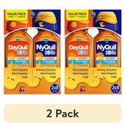 (2 pack) Vicks DayQuil and NyQuil Kids Cold and Cough Liquid, Cold Medicine for Children, Honey, 2x8 Fl oz