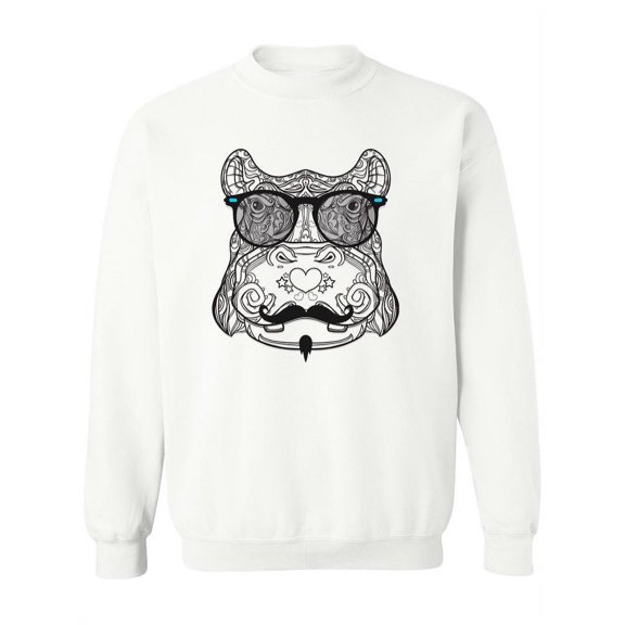 Hippos In Line Art.  Sweatshirt Women -Image by Shutterstock, Female Medium
