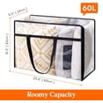 thumbnail image 2 of 12 Pack Clear Clothes Storage Bags, 60L Plastic Blanket Storage Bag, Vinyl Foldable Moving Bags with Zipper, Closet Organizers and Storage Containers for Bedding, Duvet, Comforter, 2 of 9