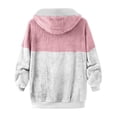 thumbnail image 6 of VISALY Womens Zip Up Hoodies Sweater Jacket Coat Stitching Three- Pocket Soft Hooded Pullover Sweatershirt Warm Artificial Wool Coat Outwear Casual Sweaters Fleece Hoodies Winter Sweaters Pink 4Xl, 6 of 7