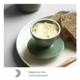 thumbnail image 2 of Porcelain Butter Crock Keeper Green 5 oz Room Temperature Soft Fresh Butter Container, 2 of 8