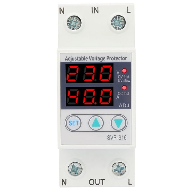 Over-Voltage Current Protector, 230VAC 50/60Hz Adjustable Voltage Protective Device, Single Phase Hospitals For Automation Systems
