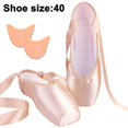 thumbnail image 1 of Zapatillas de ballet de punta para niñas y mujeres, bailarinas con cinta y almohadillas para los dedos, 1 of 5