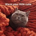 thumbnail image 4 of Chunky Knit Throw Blanket, 60''*80'' Knitted Throw Chenille Blankets for Bed Couch, Handmade Orange Crochet Blanket Big Thick Blanket, Machine Washable Cute Comfy Blanket for Home Decor, 4 of 15