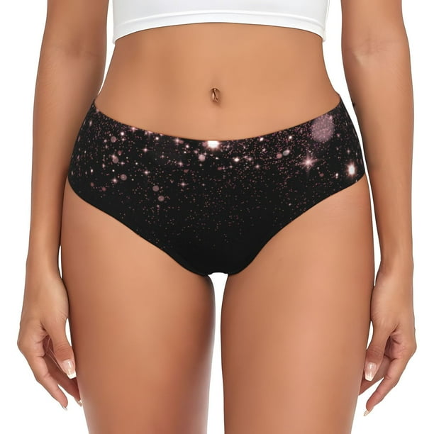 Fotbe Sparkling Pink Night Sky Calzones Estampados para Mujer – Ropa Interior de Algodón, Cómoda, Suave y Elástica-Medium