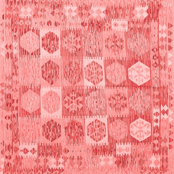 Ahgly Company Indoor Square Southwestern Red Country Area Rugs, 6' Square