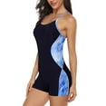thumbnail image 5 of Charmo Women Athletic One Piece Boyleg Racerback Swimming Suits Bathing Suit, 5 of 6
